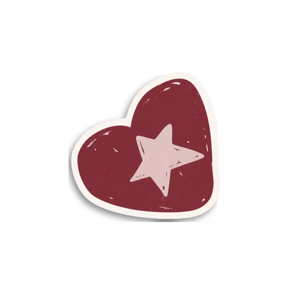 Burgunderroter Klecks-Stern Sticker