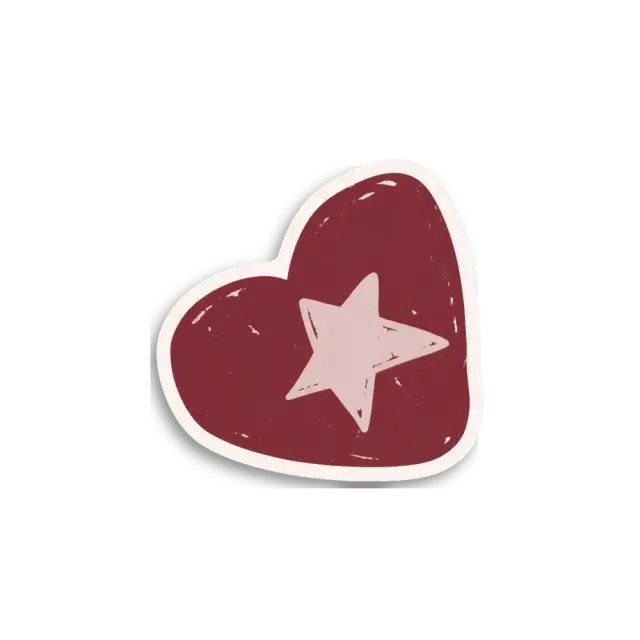 Burgunderroter Klecks-Stern Sticker