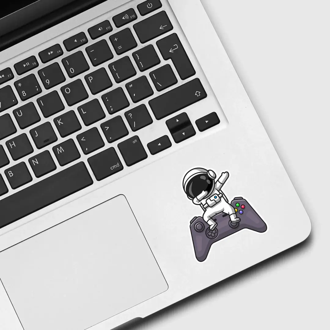 Niedlicher dabbender Astronaut mit Gamecontroller Sticker