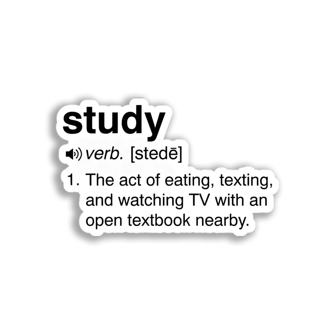 Sarcastic Study Definition Sticker