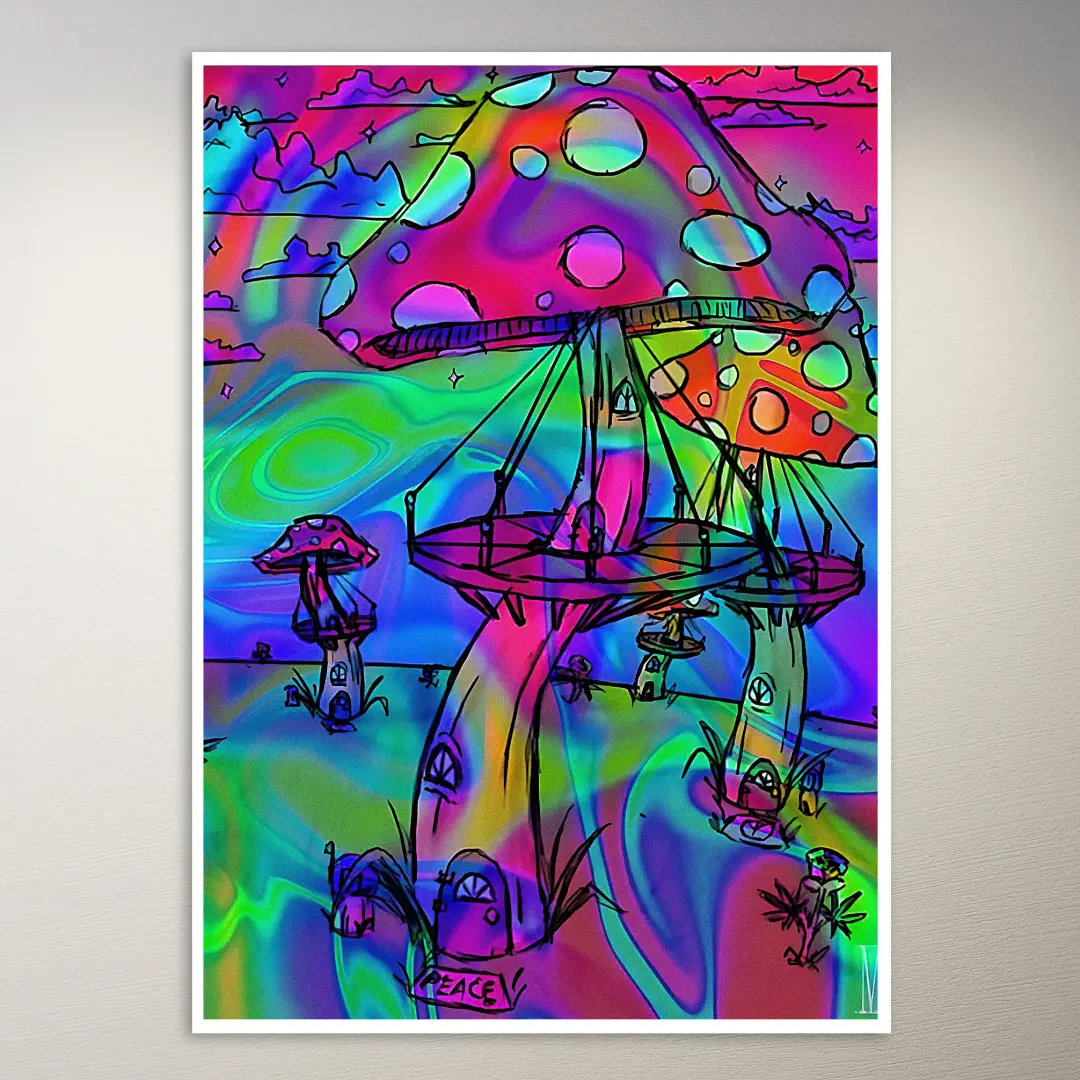 Psychedelic Trippy Aesthetic Wall Poster