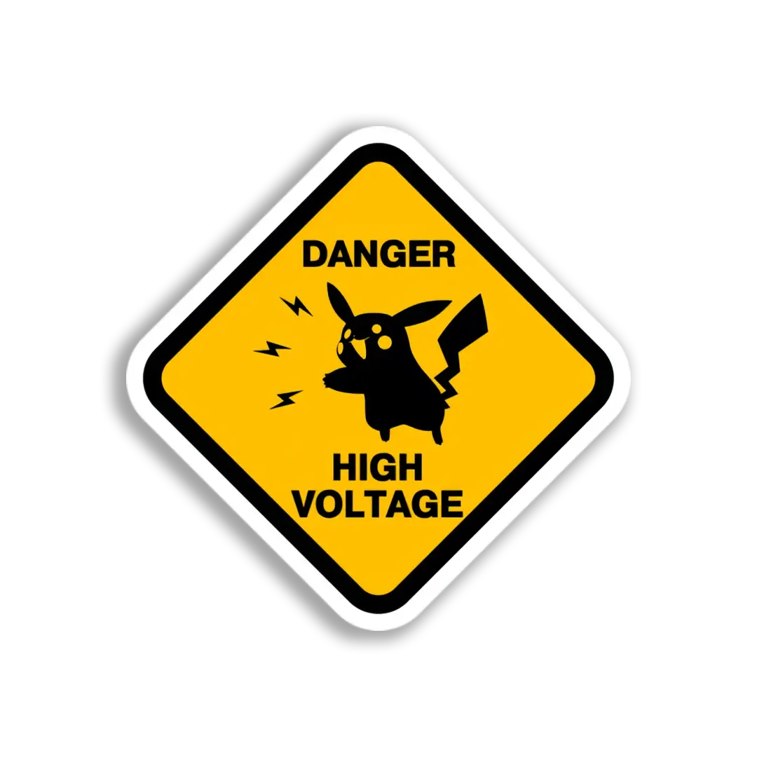 Pikachu High Voltage Warning Sticker