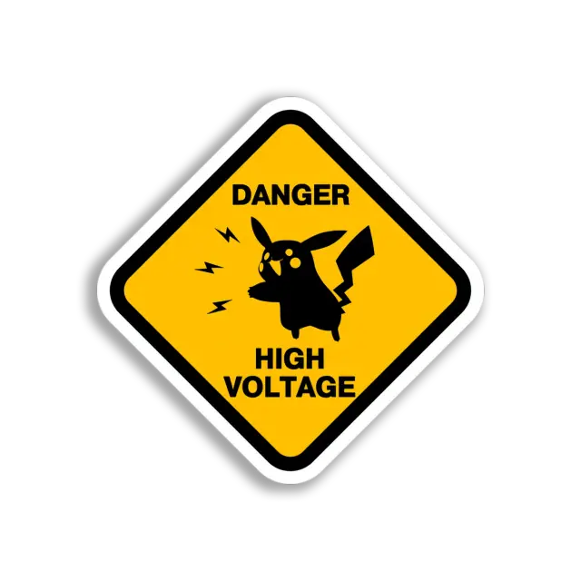 Pikachu Hochspannung Warn-Sticker