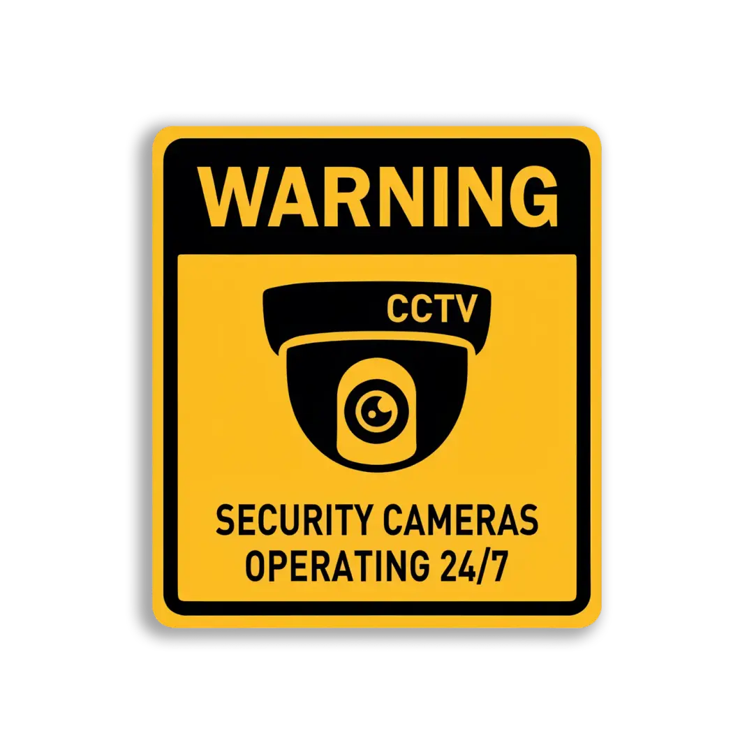 Warning Security Cameras Operating 247 Sticker