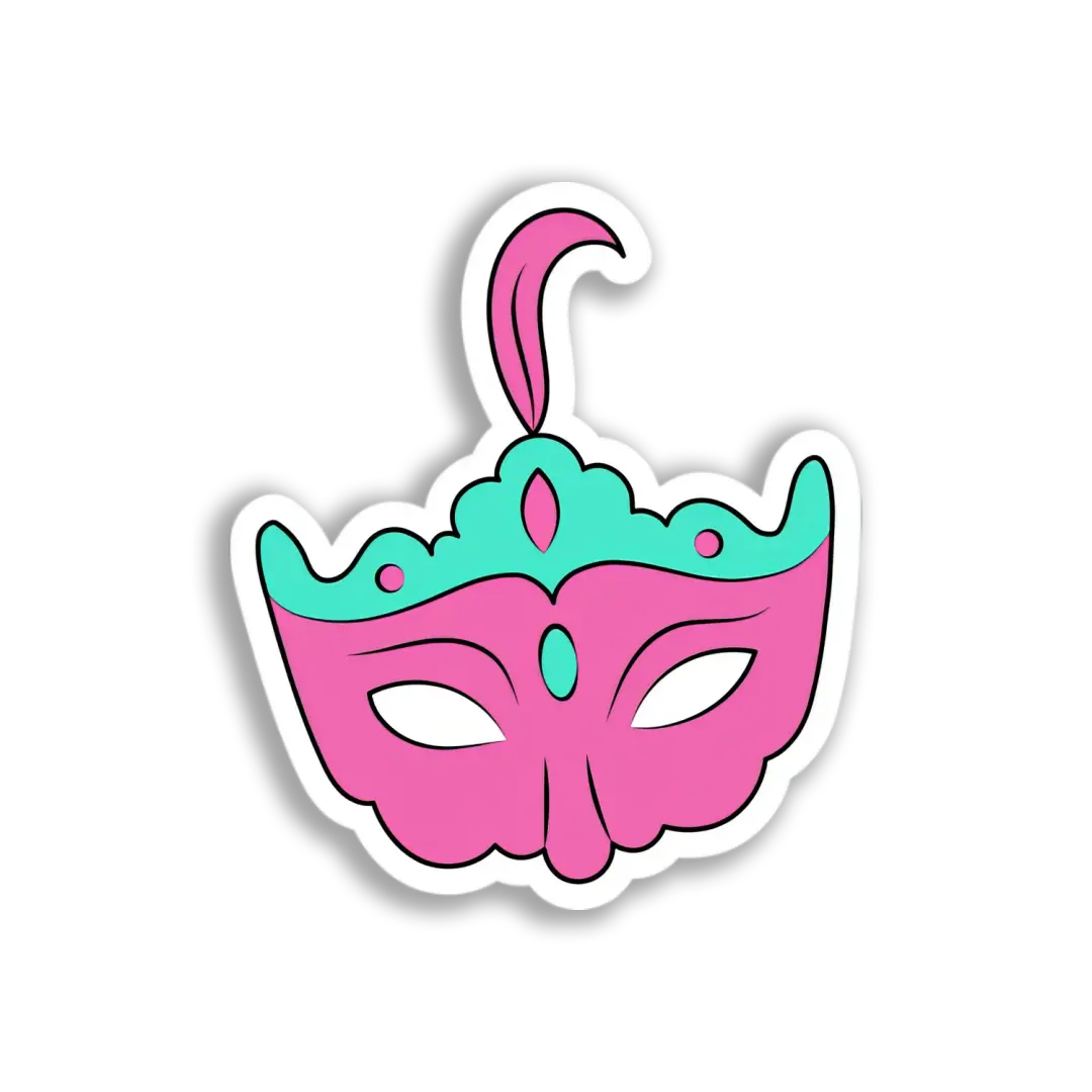 Rosa Karnevalsmaske Sticker