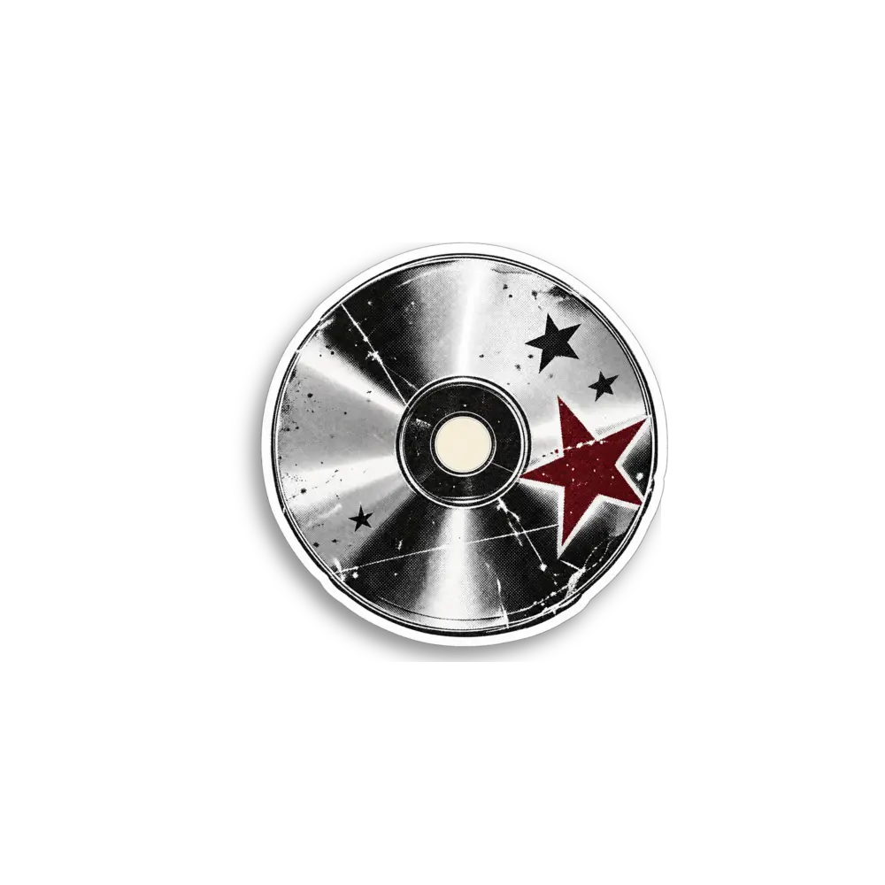 Silberne CD Sticker