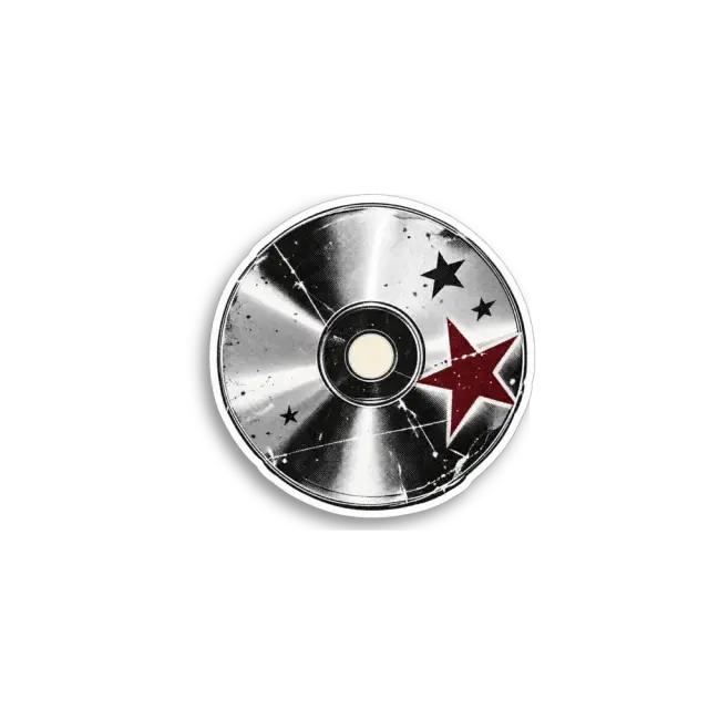 Silver CD Disc Sticker