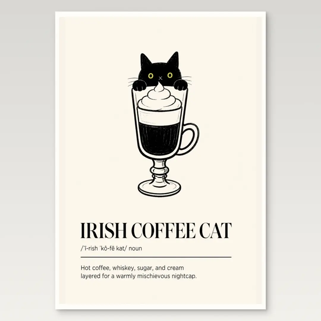 Irish Coffee Cat Poster
