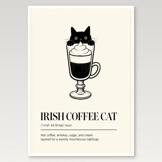 Irish-Coffee-Katze Poster
