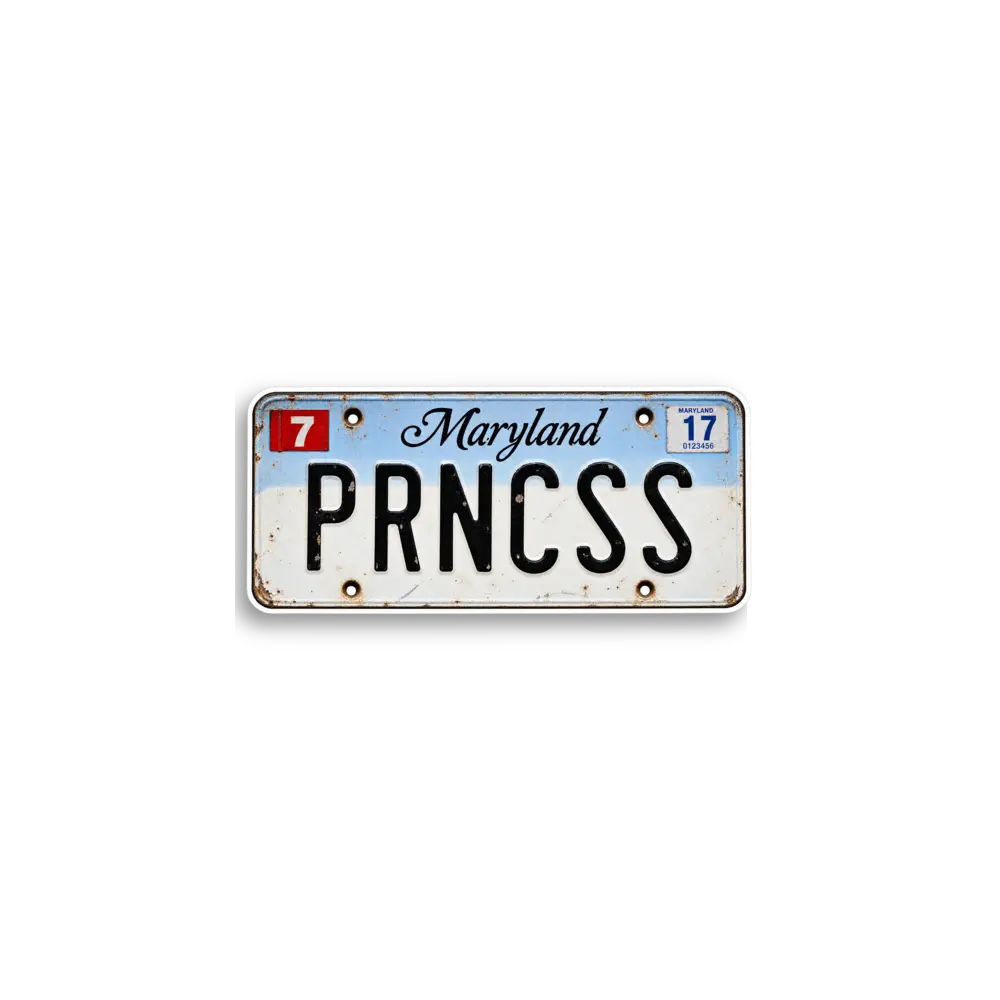 Maryland PRNCSS Nummernschild-Sticker