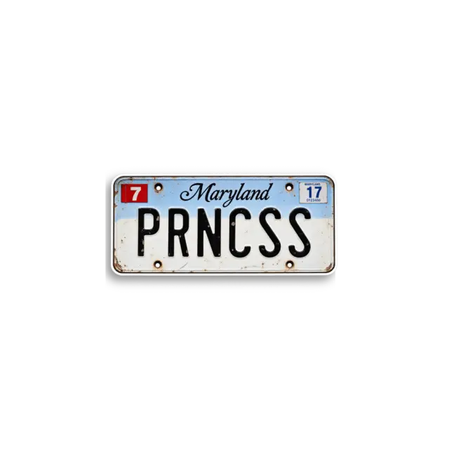 Maryland PRNCSS Plate Sticker