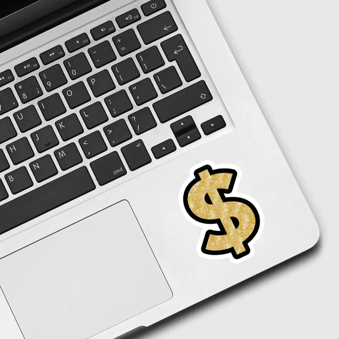 Goldenes Dollarzeichen Sticker