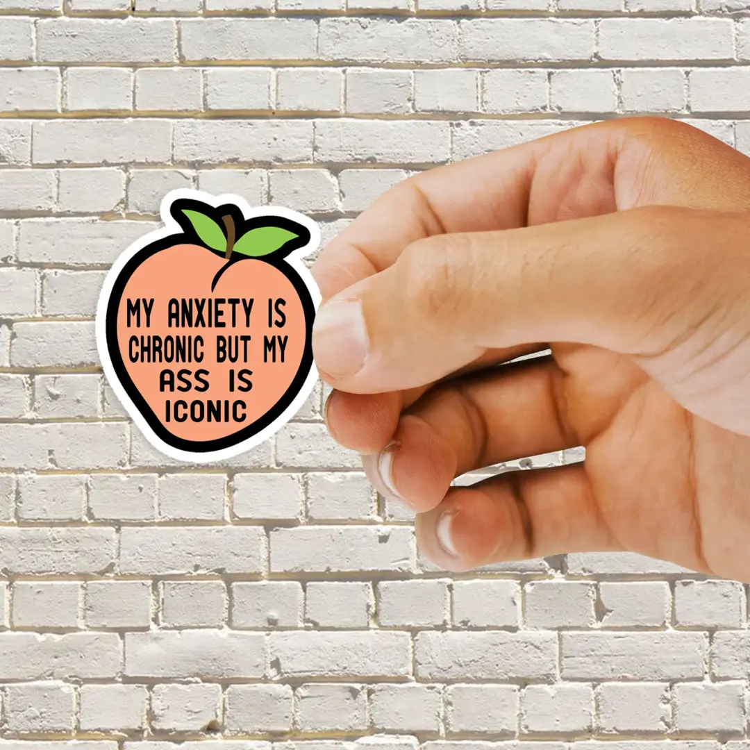 Anxiety Peach Sticker