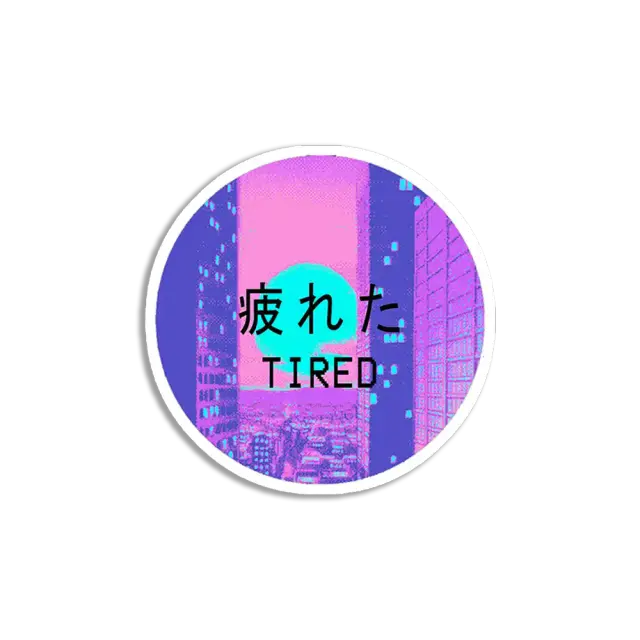 Tired Vaporwave Aesthetic Sticker
