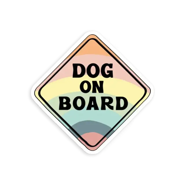 Dog on Board (Rainbow) Sticker