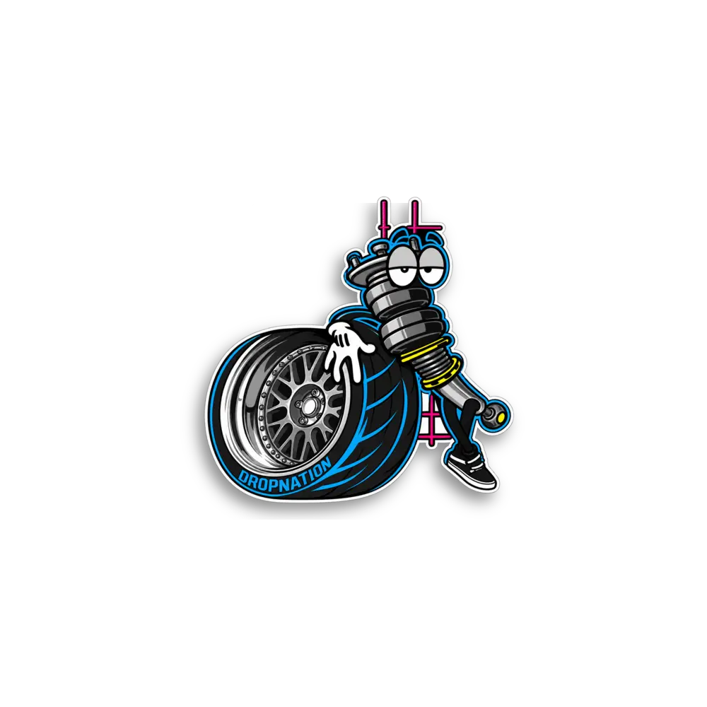 Gewindefahrwerk-Cartoon Sticker