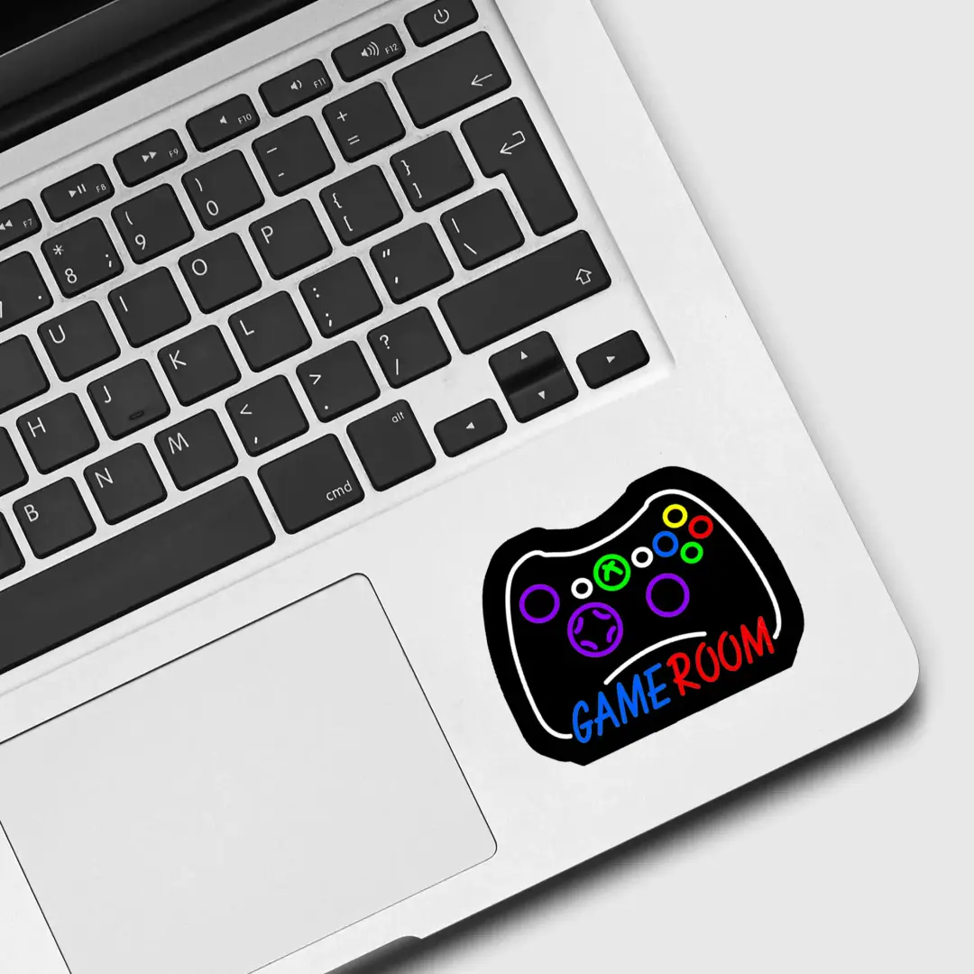 Neon Game Room Sign Sticker