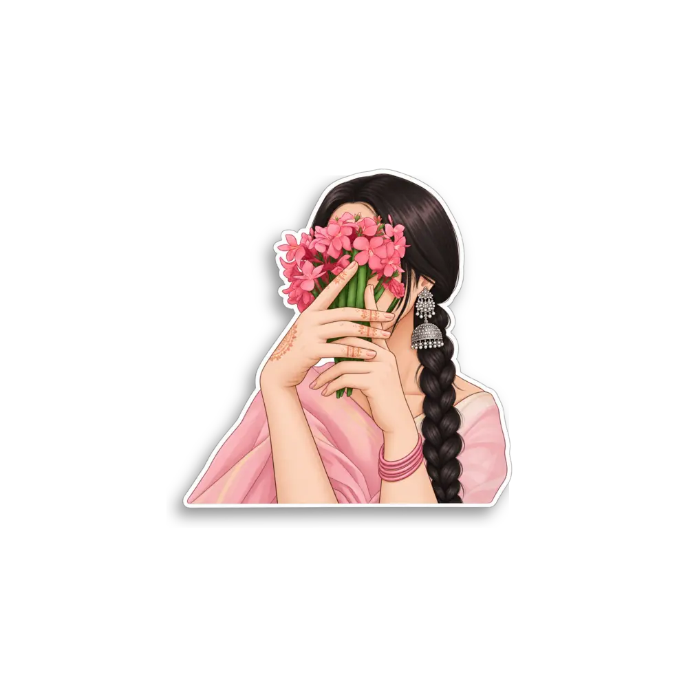 Blumenmädchen-Sticker