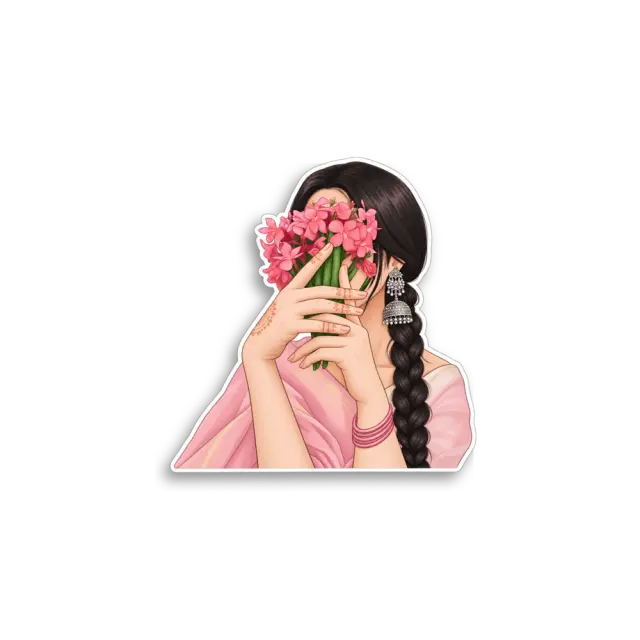 Blumenmädchen-Sticker
