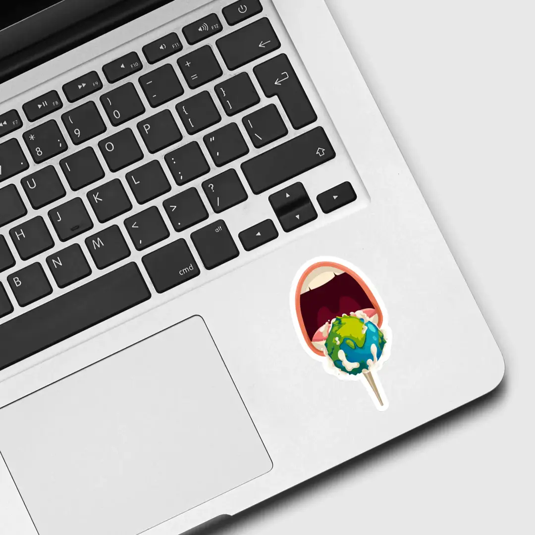 Mund und Planet Sticker