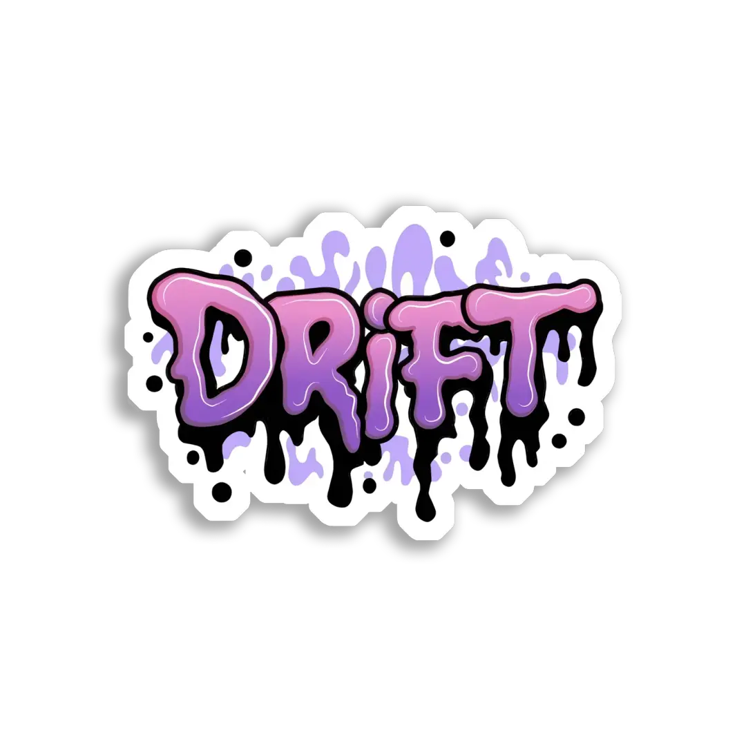Purple and Black Graffiti Drift Sticker