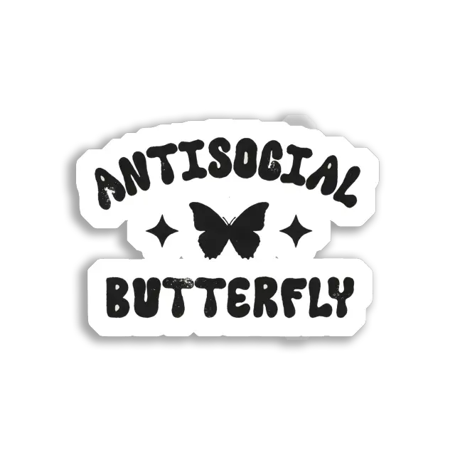 Antisozialer Schmetterling Sticker-Design-Sticker
