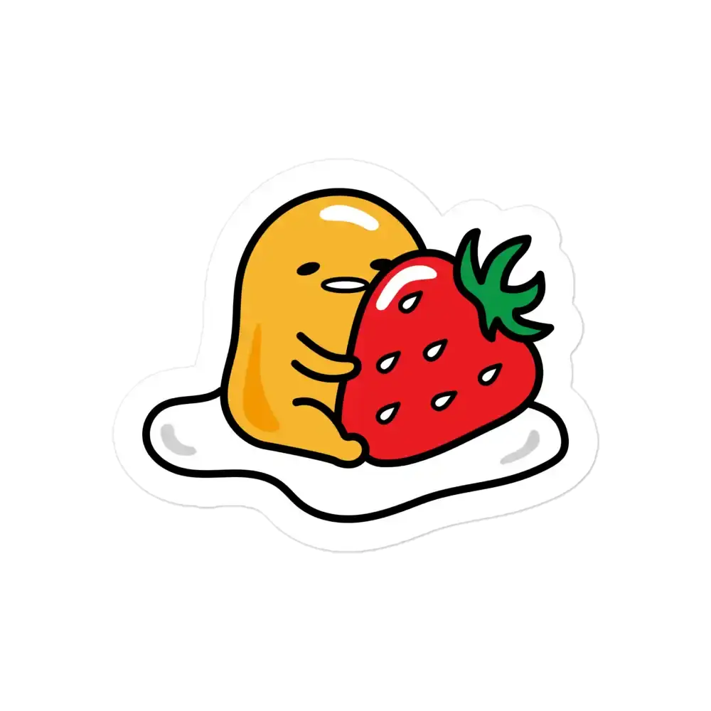 Gudetama mit Erdbeere Sticker