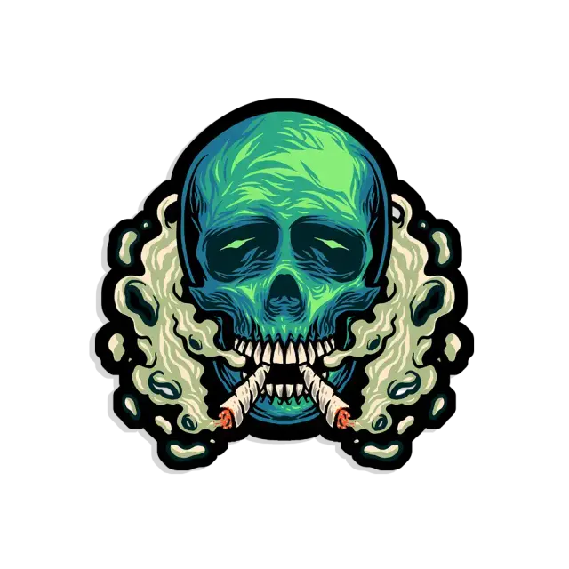 Totenkopf Trippy Sticker