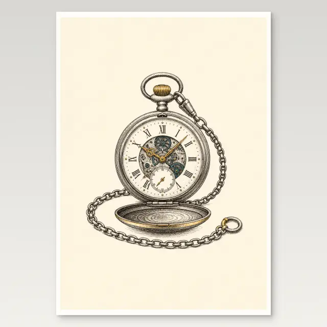 Póster de reloj de bolsillo
