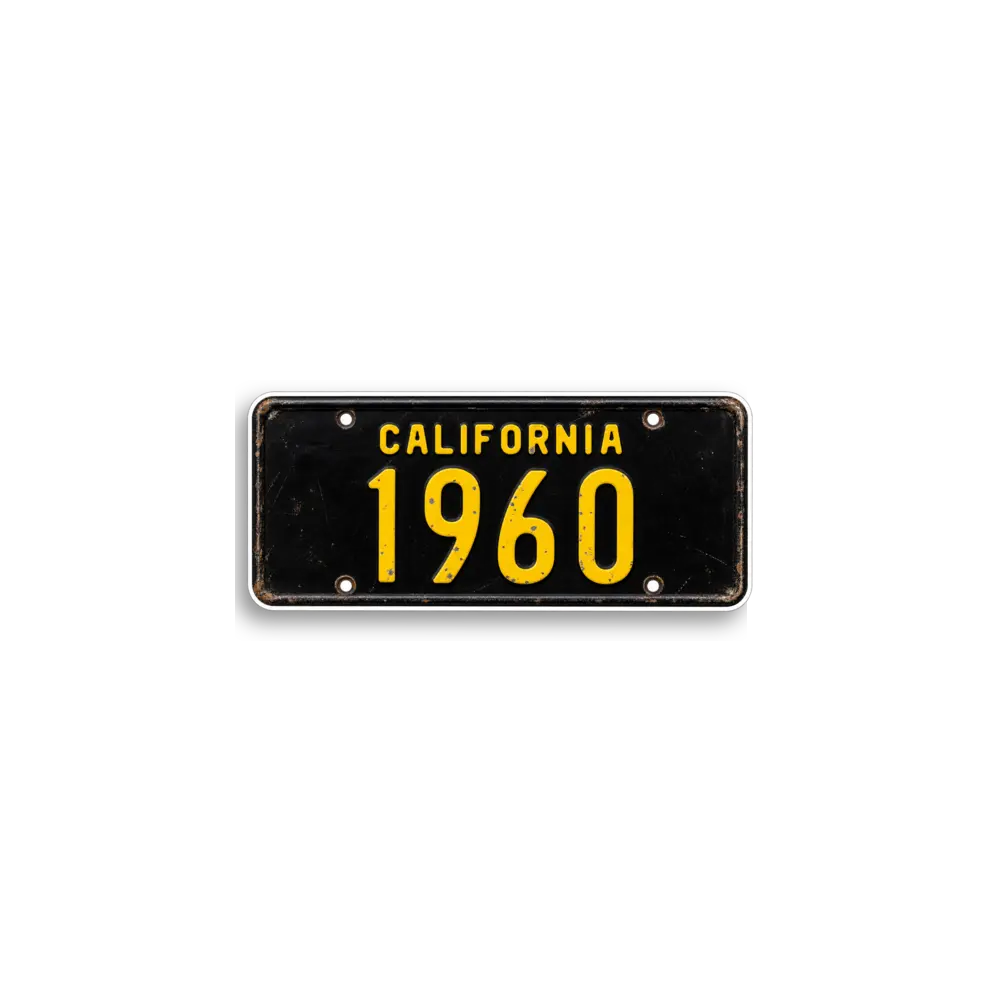 California 1960 Nummernschild-Sticker