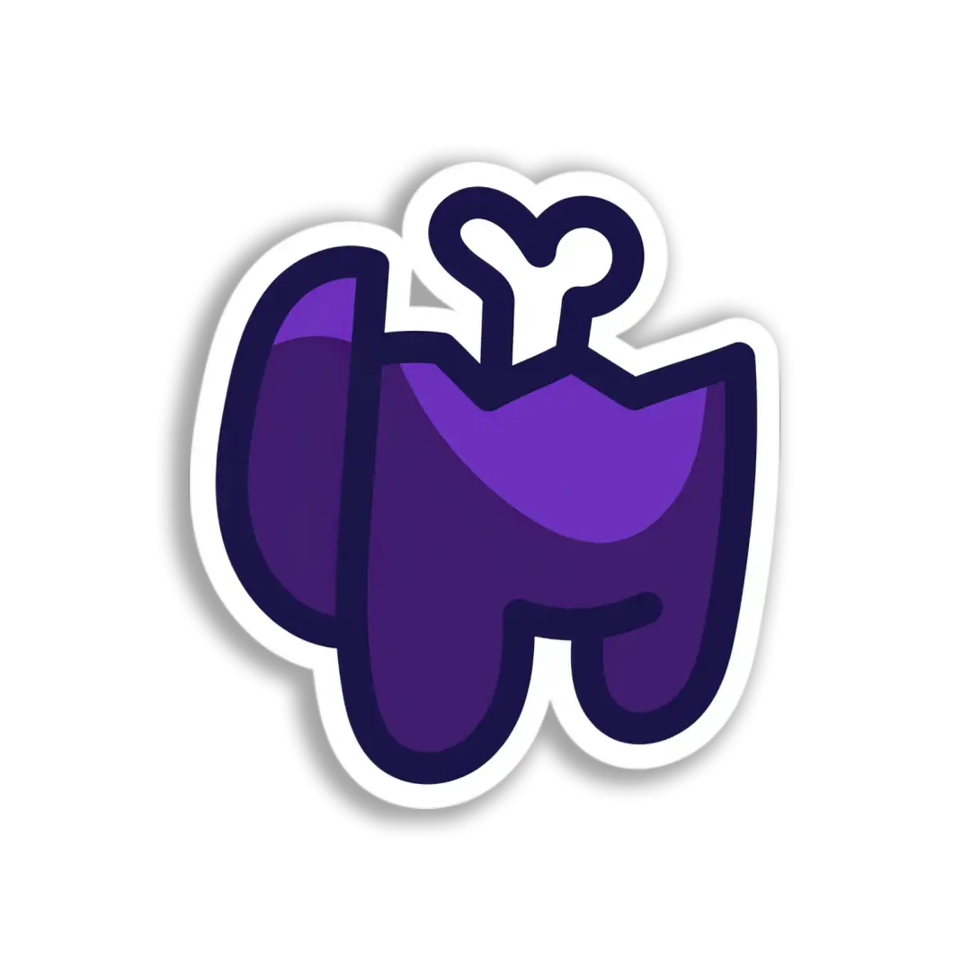 Purple Among Us Crewmate Sticker