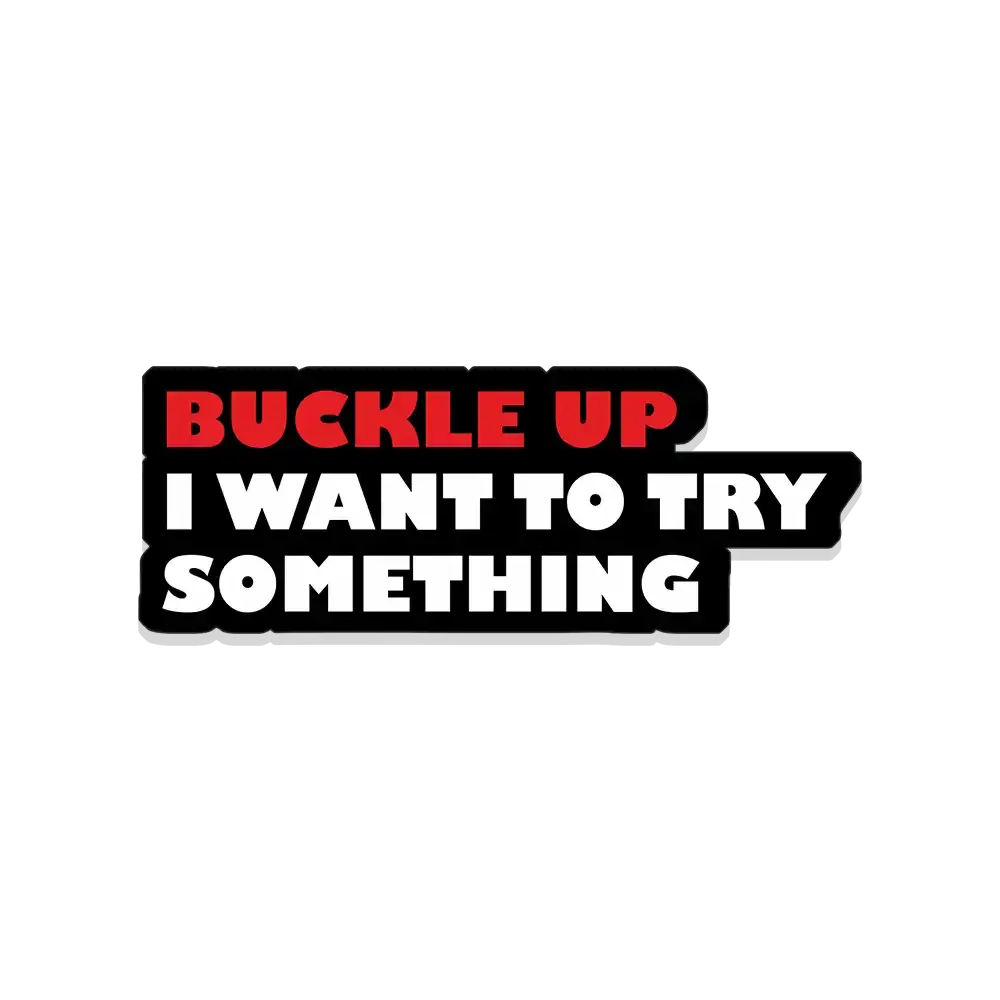 Buckle Up I Want To Try Something Sticker