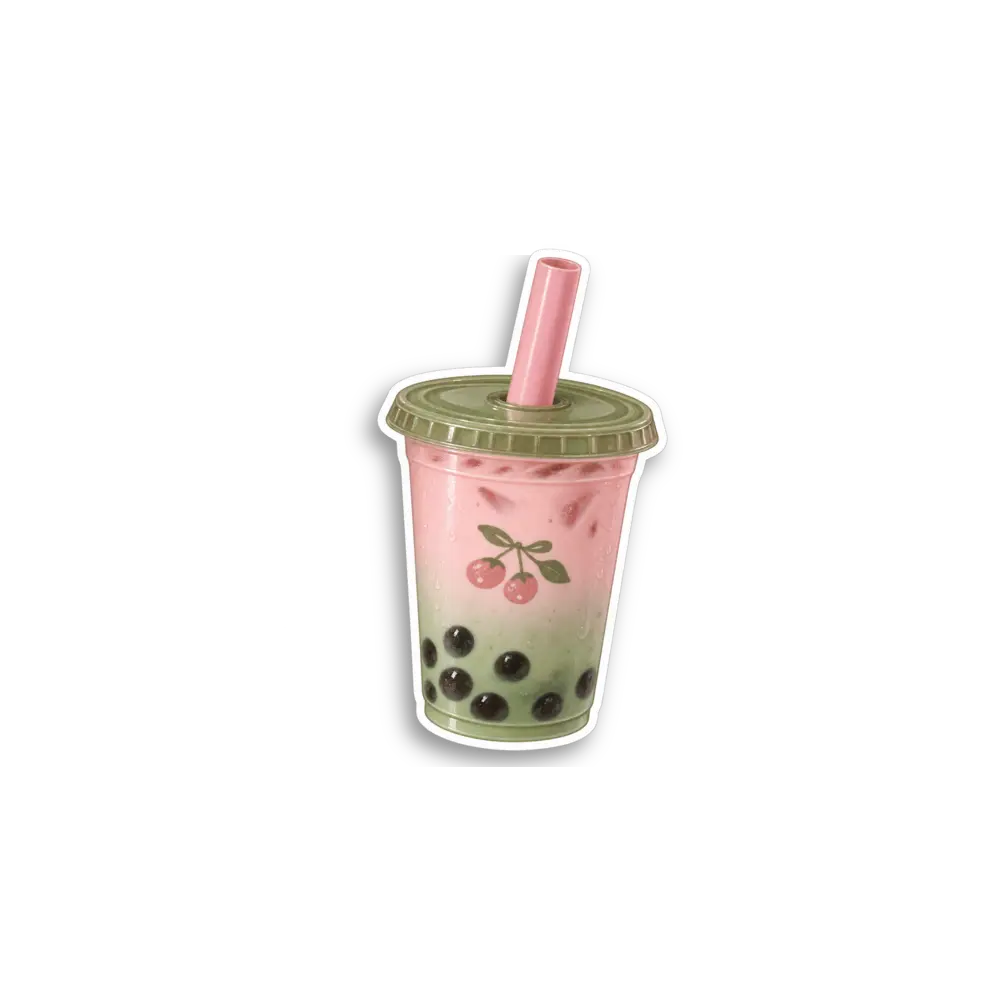 Rosa Matcha-Boba Sticker