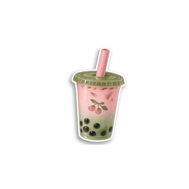 Rosa Matcha-Boba Sticker
