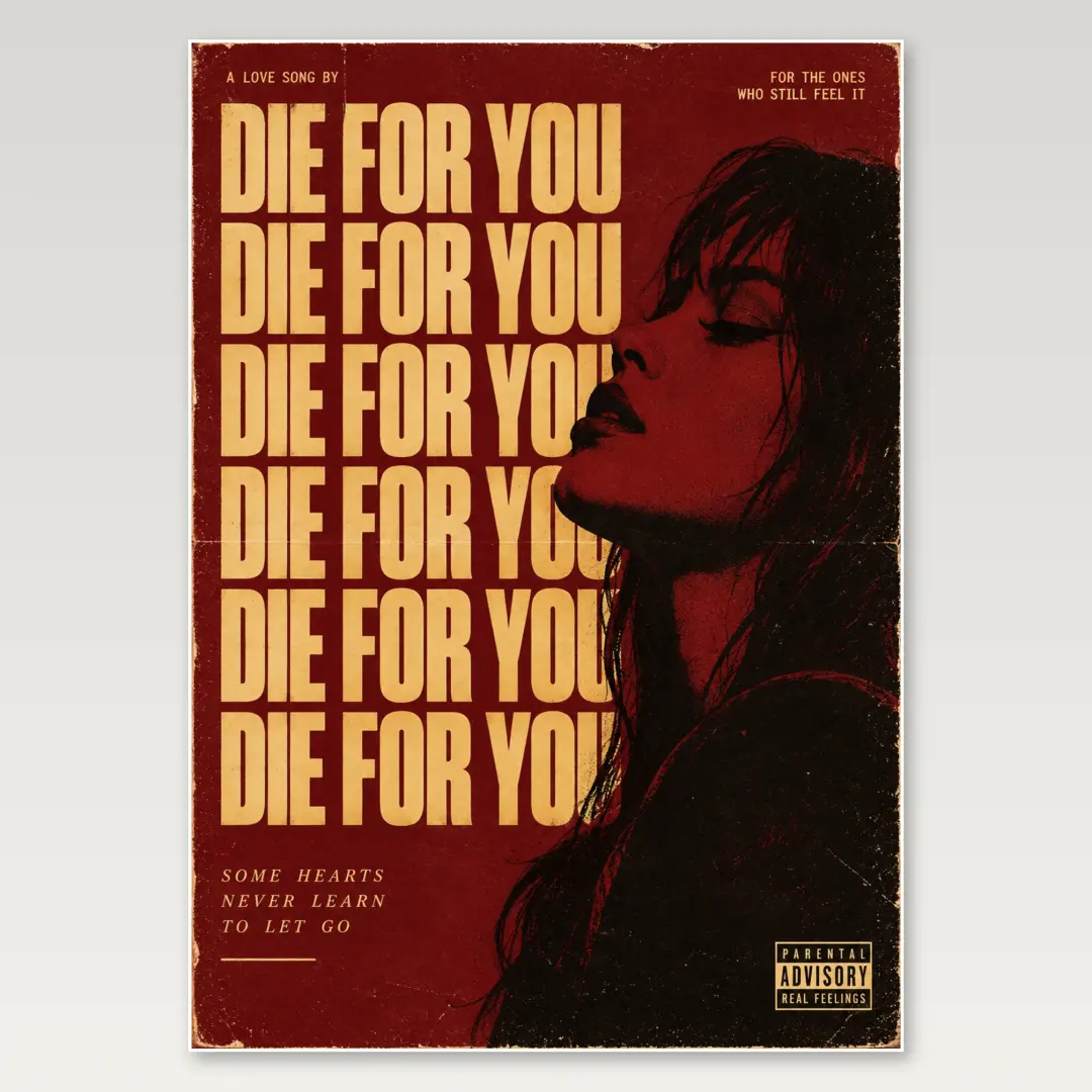 Die For You Crimson A4 Poster