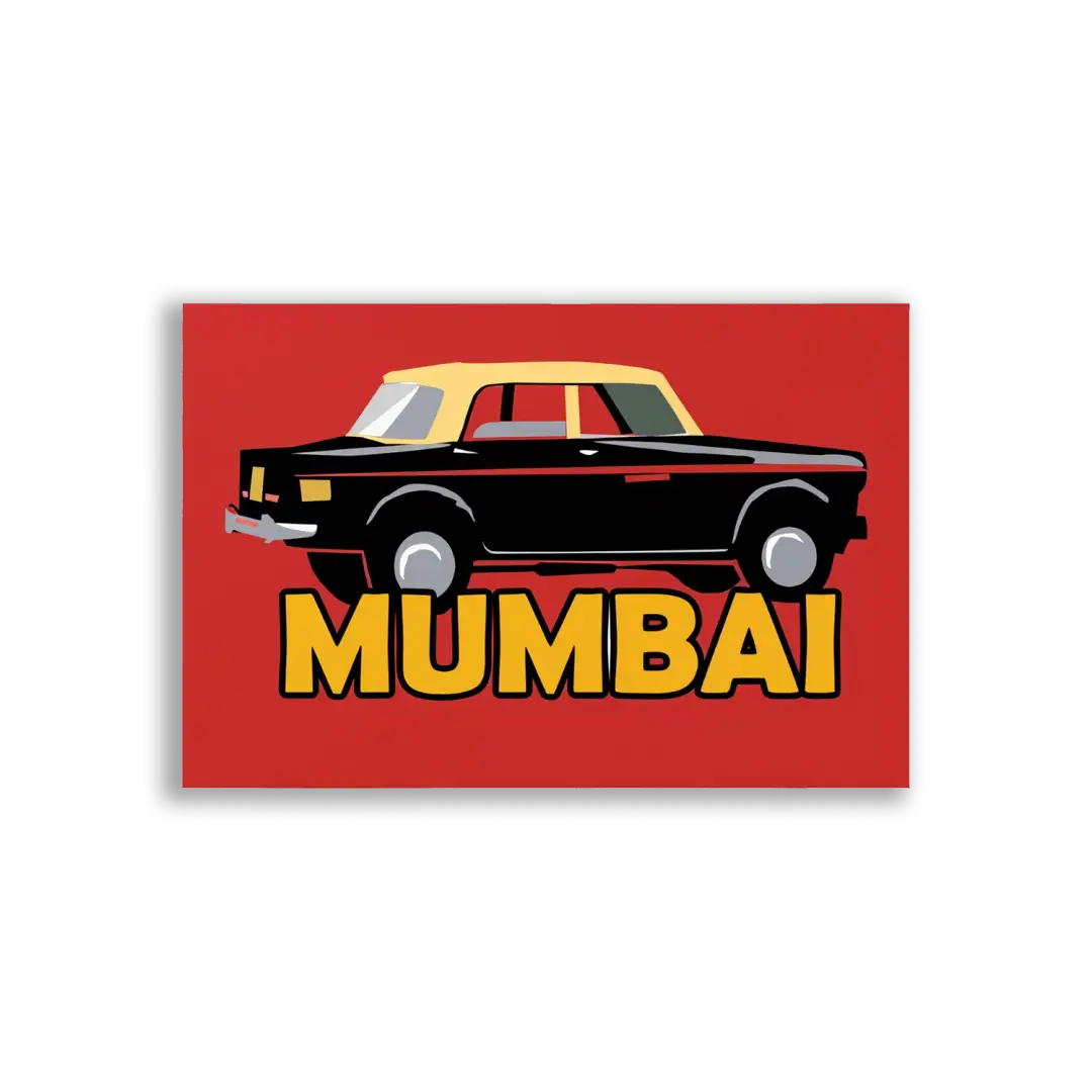 Mumbai Taxi in Red and Black Sticker