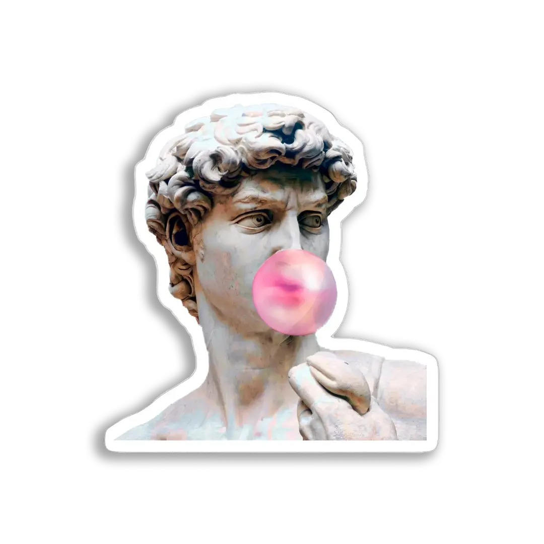 David Blows a Bubble Gum Bubble Sticker