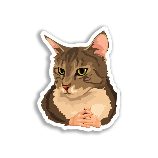 Selbstgefällige Katze mit Händen Meme-Sticker