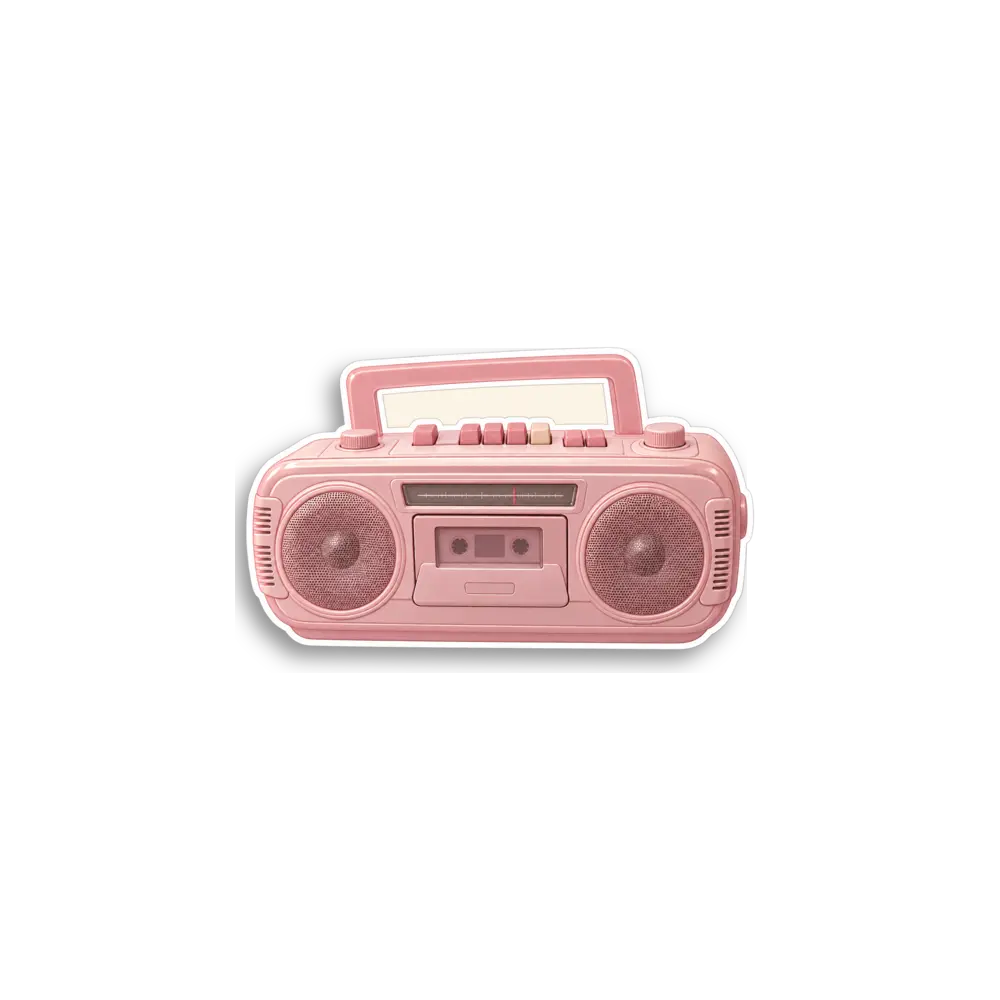 Rosa Ghettoblaster Sticker