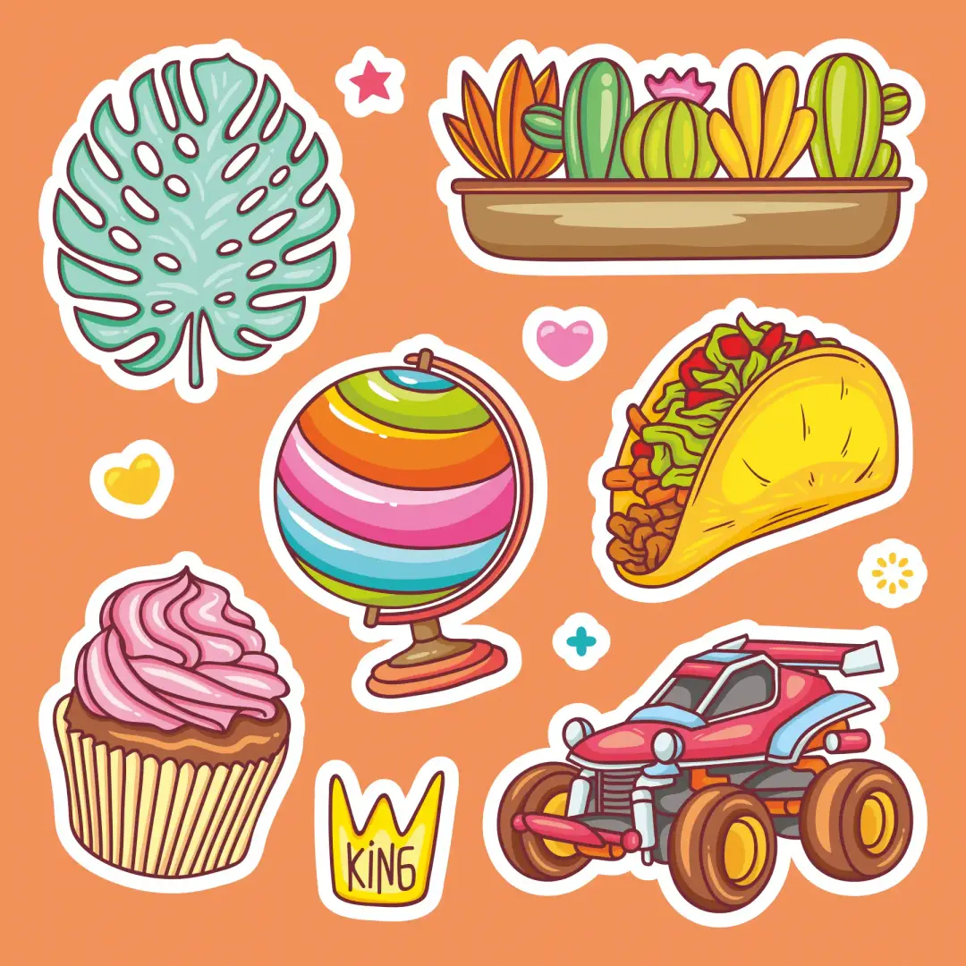 Handgezeichnete Doodle-Sticker