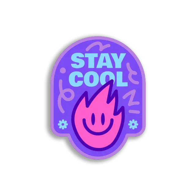 Stay Cool, Happy Flame Sticker