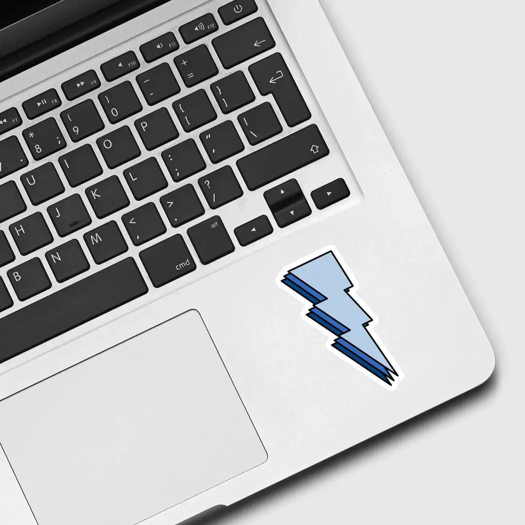 VSCO Girl Blue Lightning Sticker