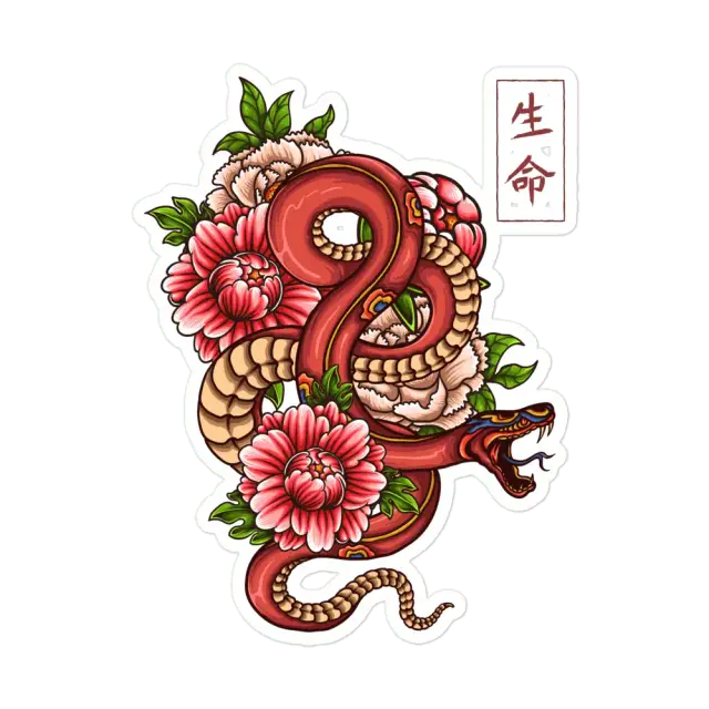 Japanese Snake Sticker