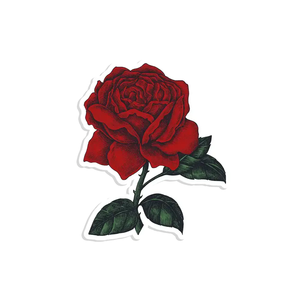 Rose in Ölmalerei Sticker