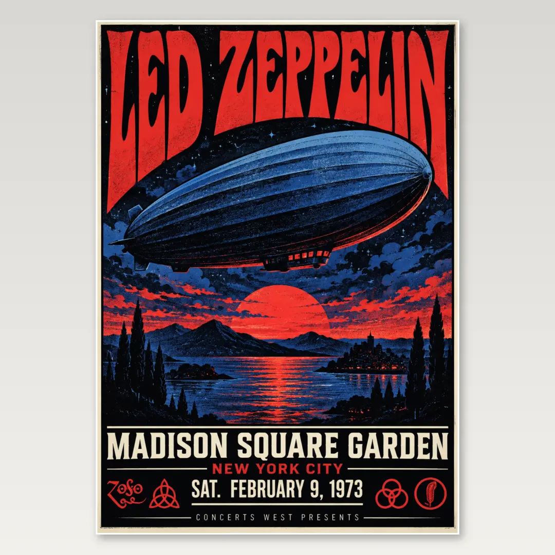 Led Zeppelin Airship A4 Poster