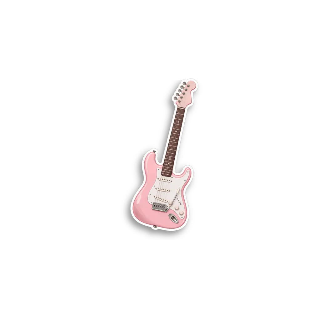 Rosa E-Gitarre Sticker