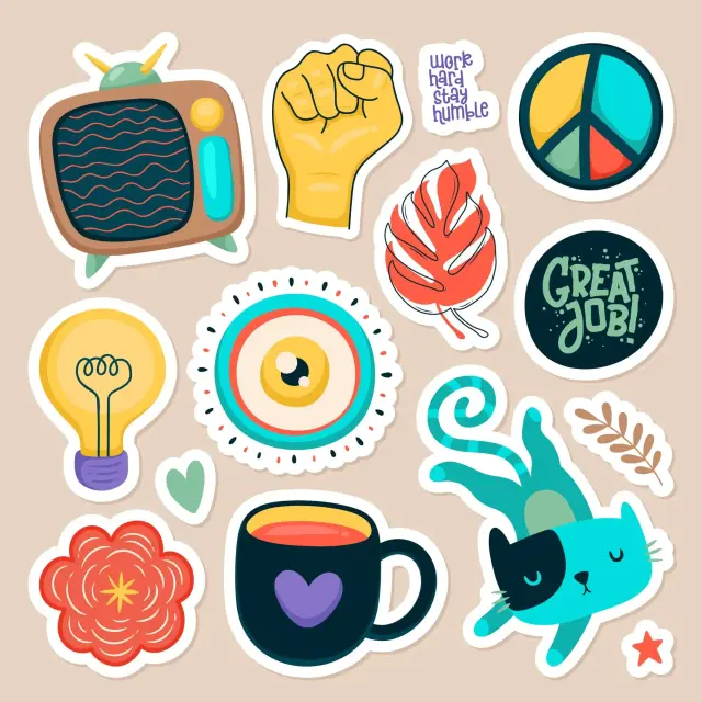 Set niedlicher Sticker