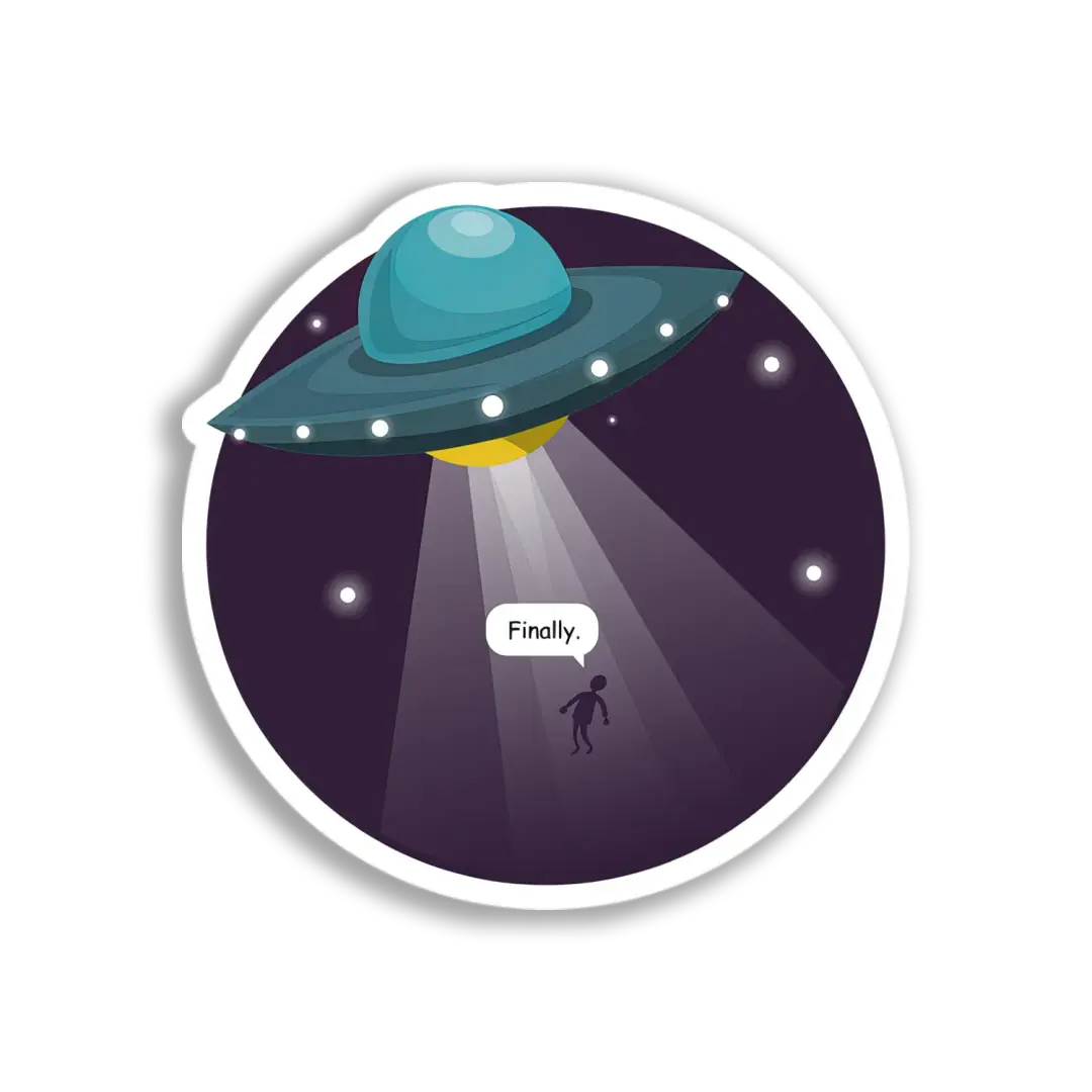 สติกเกอร์ฉาก UFO ลักพาตัว