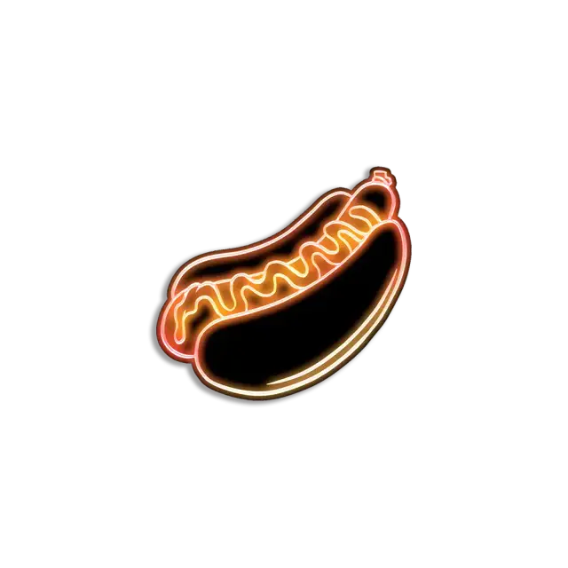 Neon Hot Dog Sticker
