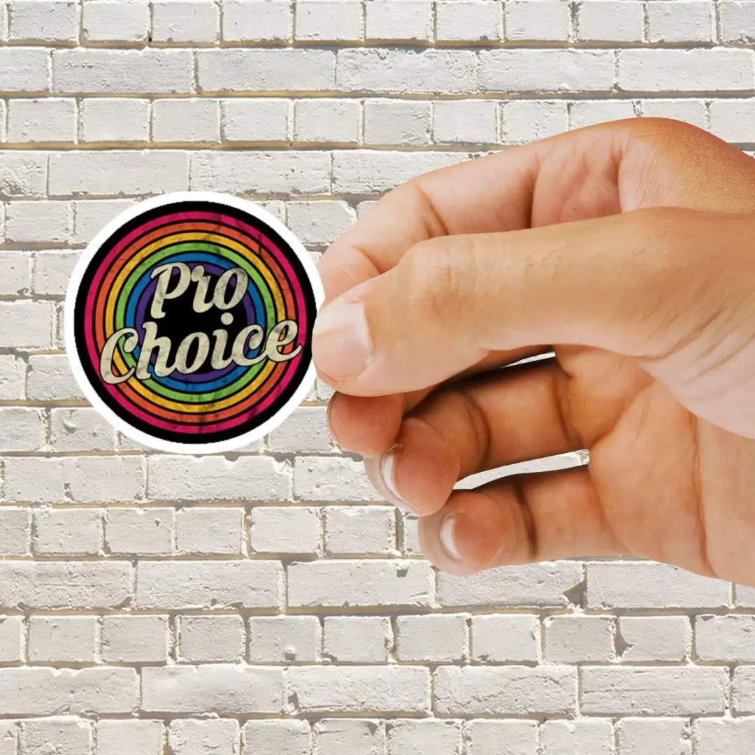 Pegatina arcoíris Pro-Choice